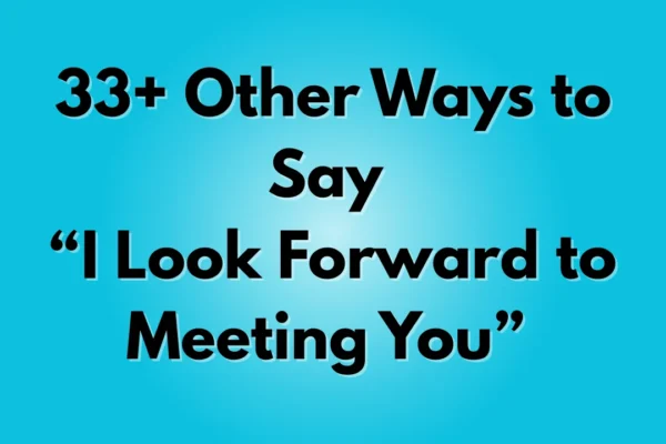 I Look Forward to Meeting You