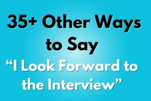 I Look Forward to the Interview