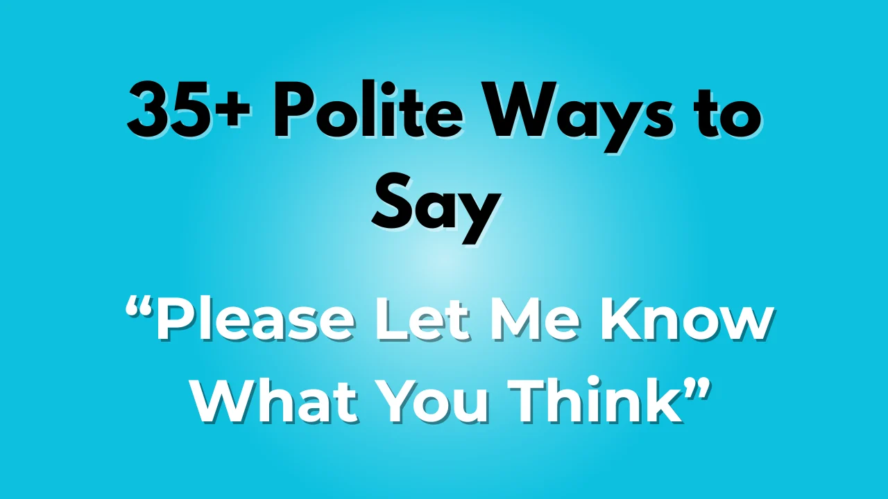 Please Let Me Know What You Think