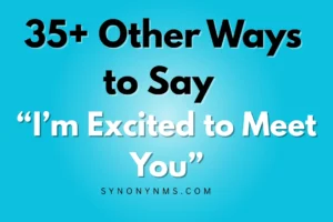 I’m Excited to Meet You