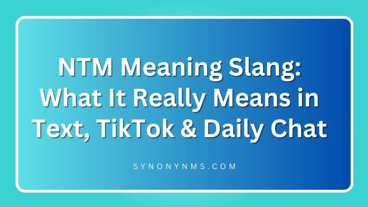NTM Meaning Slang