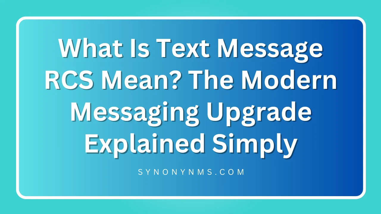 what text message RCS means