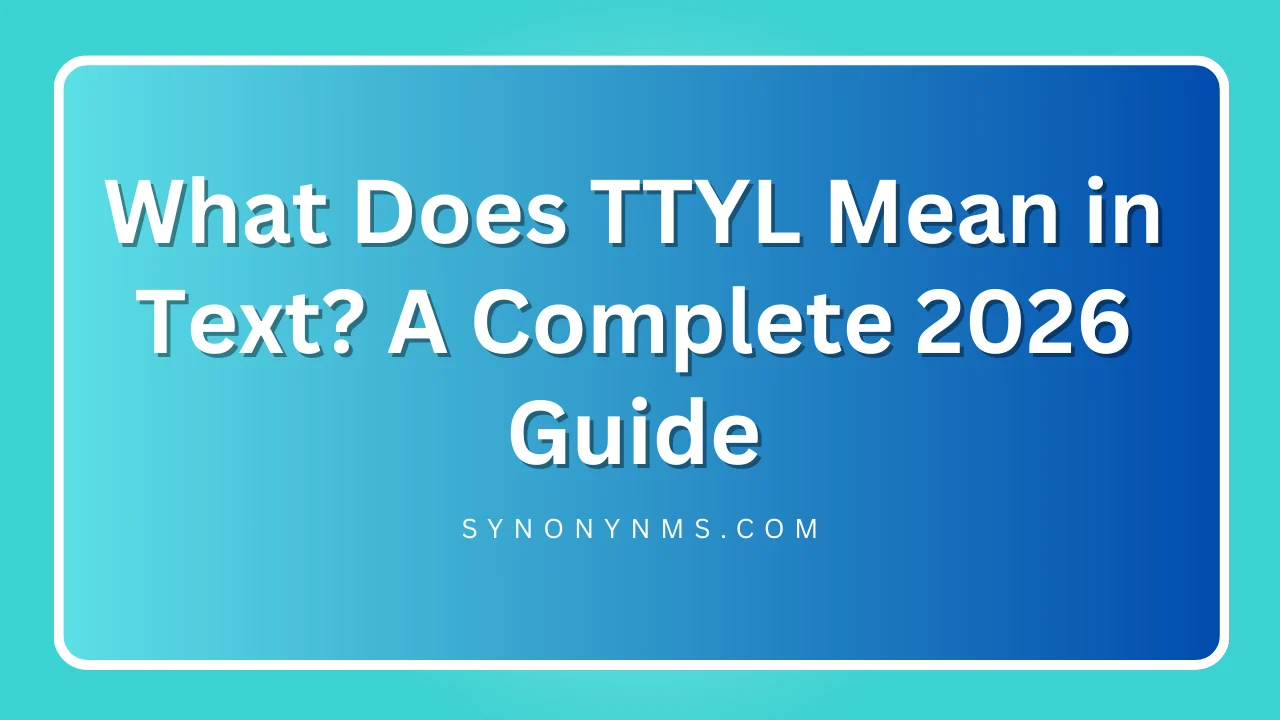 TTYL Mean in Text