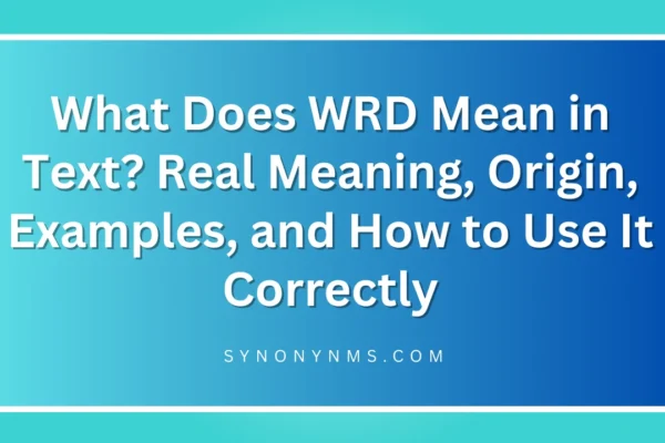WRD Mean in Text