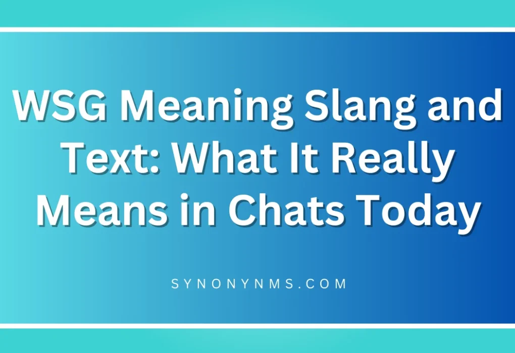 WSG Meaning Slang and Text