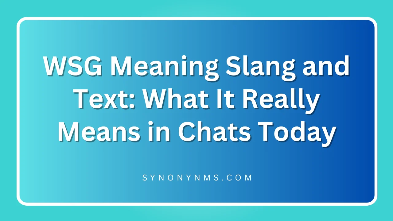 WSG Meaning Slang and Text
