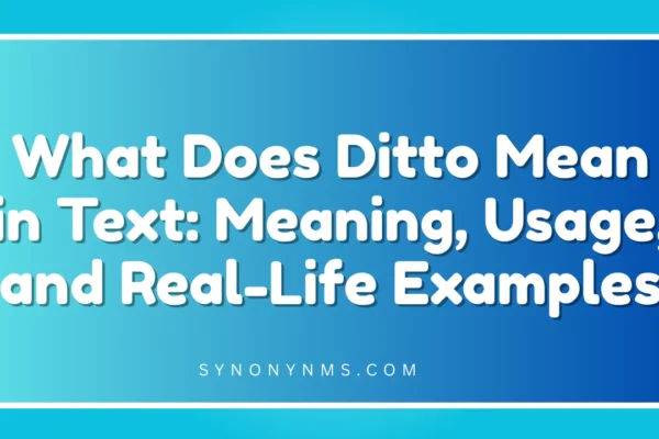 What Does Ditto Mean in Text Meaning